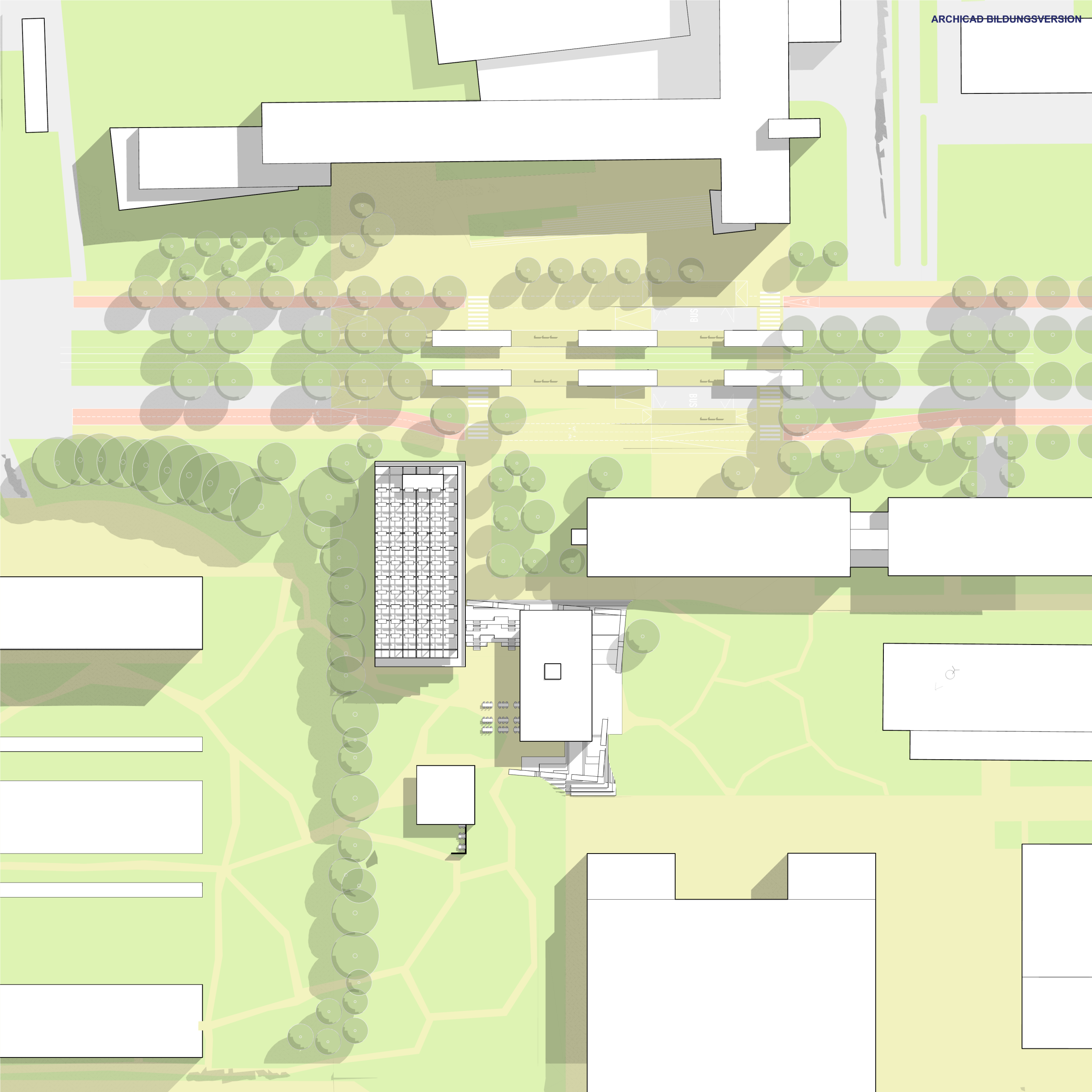 Lageplan des Entwurfs am Zelleschen Weg